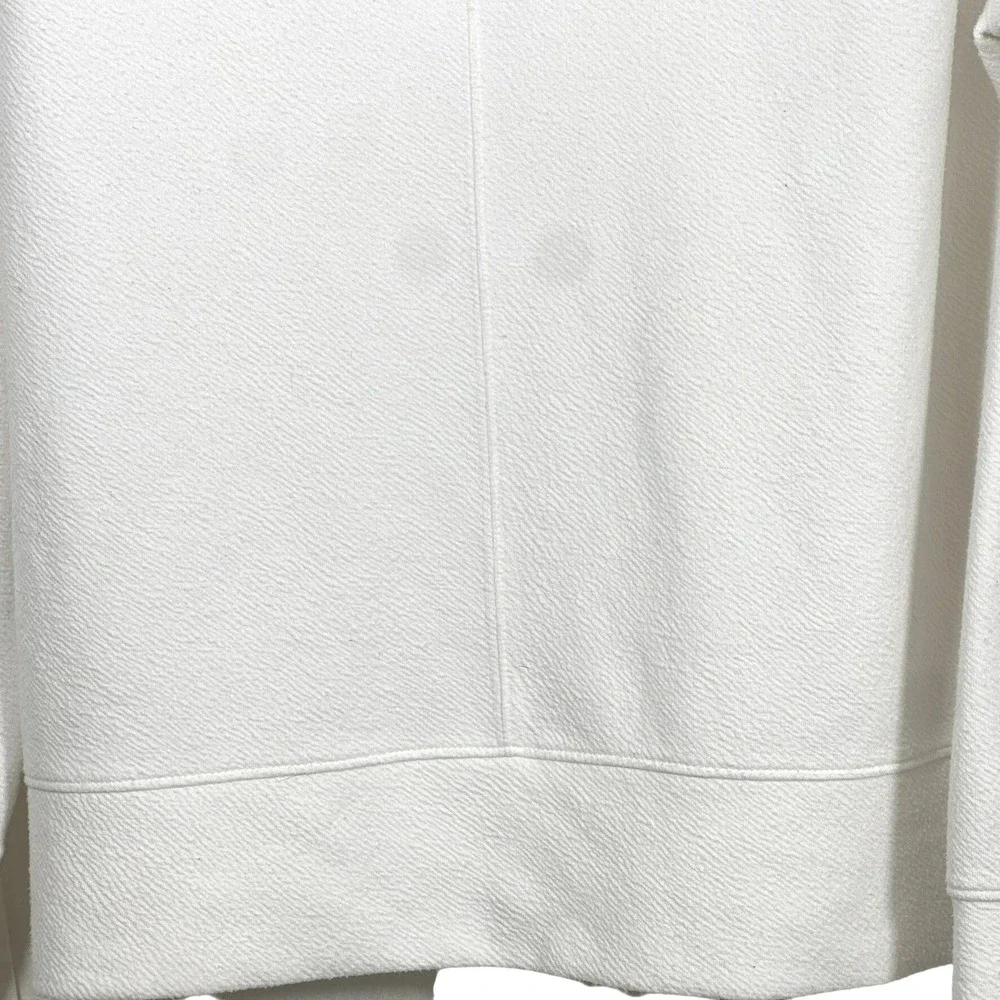 Akini White Textured Pullover Hoodie Long Sleeve‎ Casual Athleisure Women Small
